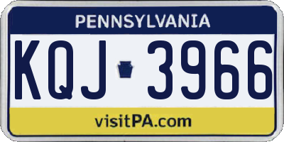 PA license plate KQJ3966