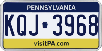 PA license plate KQJ3968