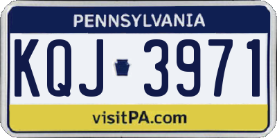 PA license plate KQJ3971