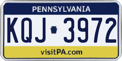 PA license plate KQJ3972