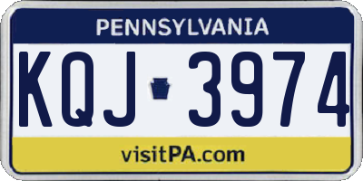 PA license plate KQJ3974