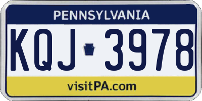 PA license plate KQJ3978