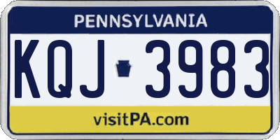 PA license plate KQJ3983