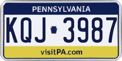 PA license plate KQJ3987