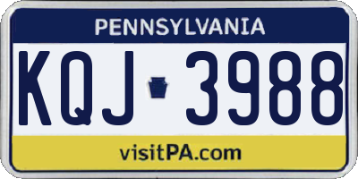 PA license plate KQJ3988