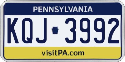 PA license plate KQJ3992