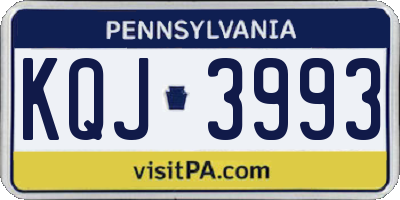 PA license plate KQJ3993