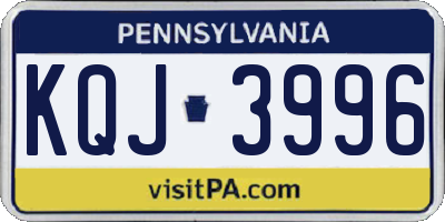 PA license plate KQJ3996