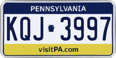 PA license plate KQJ3997