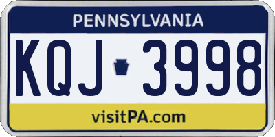 PA license plate KQJ3998