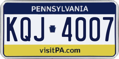 PA license plate KQJ4007