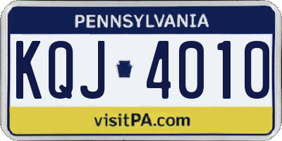 PA license plate KQJ4010