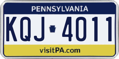 PA license plate KQJ4011