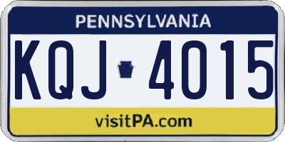 PA license plate KQJ4015