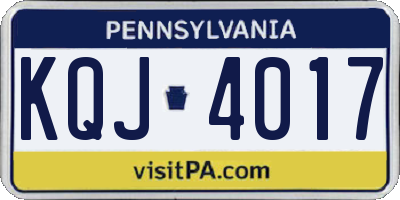PA license plate KQJ4017