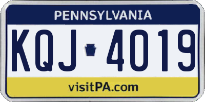 PA license plate KQJ4019