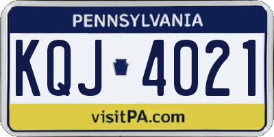 PA license plate KQJ4021