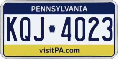 PA license plate KQJ4023