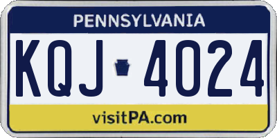 PA license plate KQJ4024