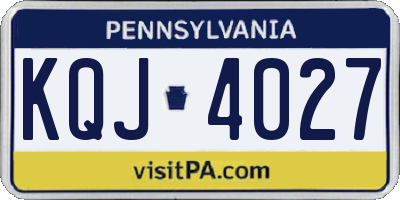 PA license plate KQJ4027