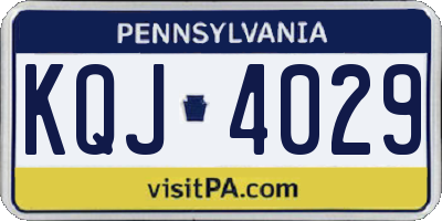 PA license plate KQJ4029