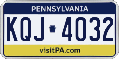 PA license plate KQJ4032