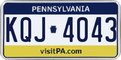 PA license plate KQJ4043