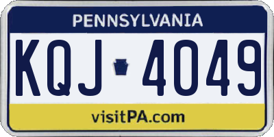 PA license plate KQJ4049