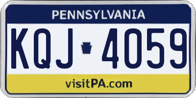 PA license plate KQJ4059