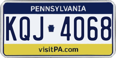 PA license plate KQJ4068