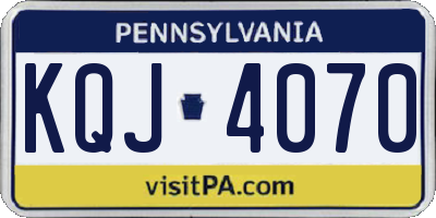 PA license plate KQJ4070