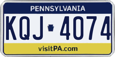 PA license plate KQJ4074