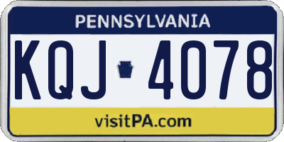PA license plate KQJ4078