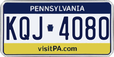 PA license plate KQJ4080