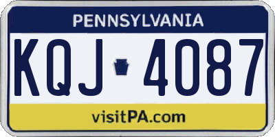 PA license plate KQJ4087