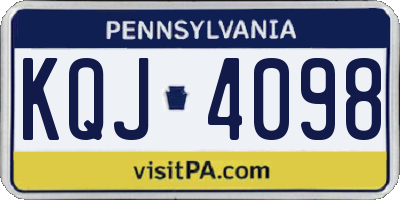 PA license plate KQJ4098