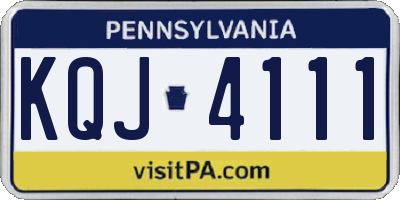 PA license plate KQJ4111