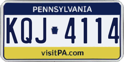 PA license plate KQJ4114