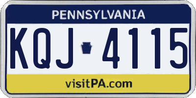PA license plate KQJ4115