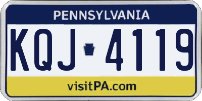 PA license plate KQJ4119