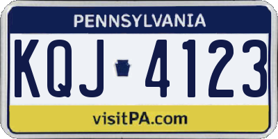 PA license plate KQJ4123