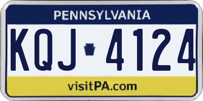 PA license plate KQJ4124