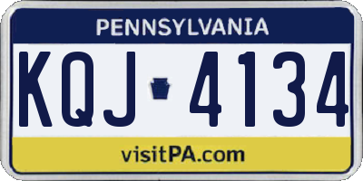 PA license plate KQJ4134