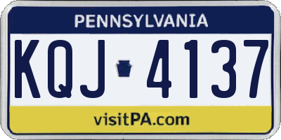 PA license plate KQJ4137