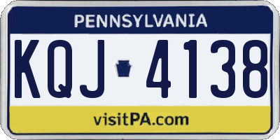 PA license plate KQJ4138