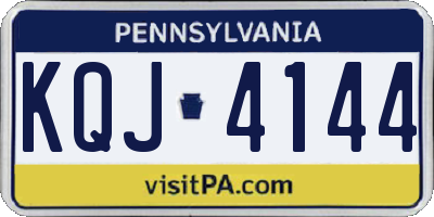 PA license plate KQJ4144