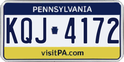 PA license plate KQJ4172
