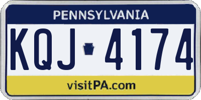 PA license plate KQJ4174