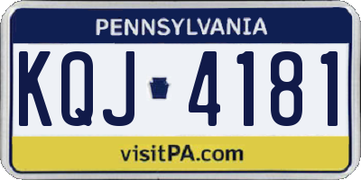 PA license plate KQJ4181