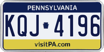 PA license plate KQJ4196